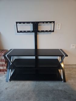 3-Shelf TV Stand with Integrated TV Mount