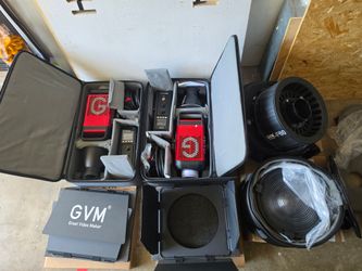 2 GVM Pro SD650B Bi-Color LED Monolight w/ Barndoors and Fresnel Lens