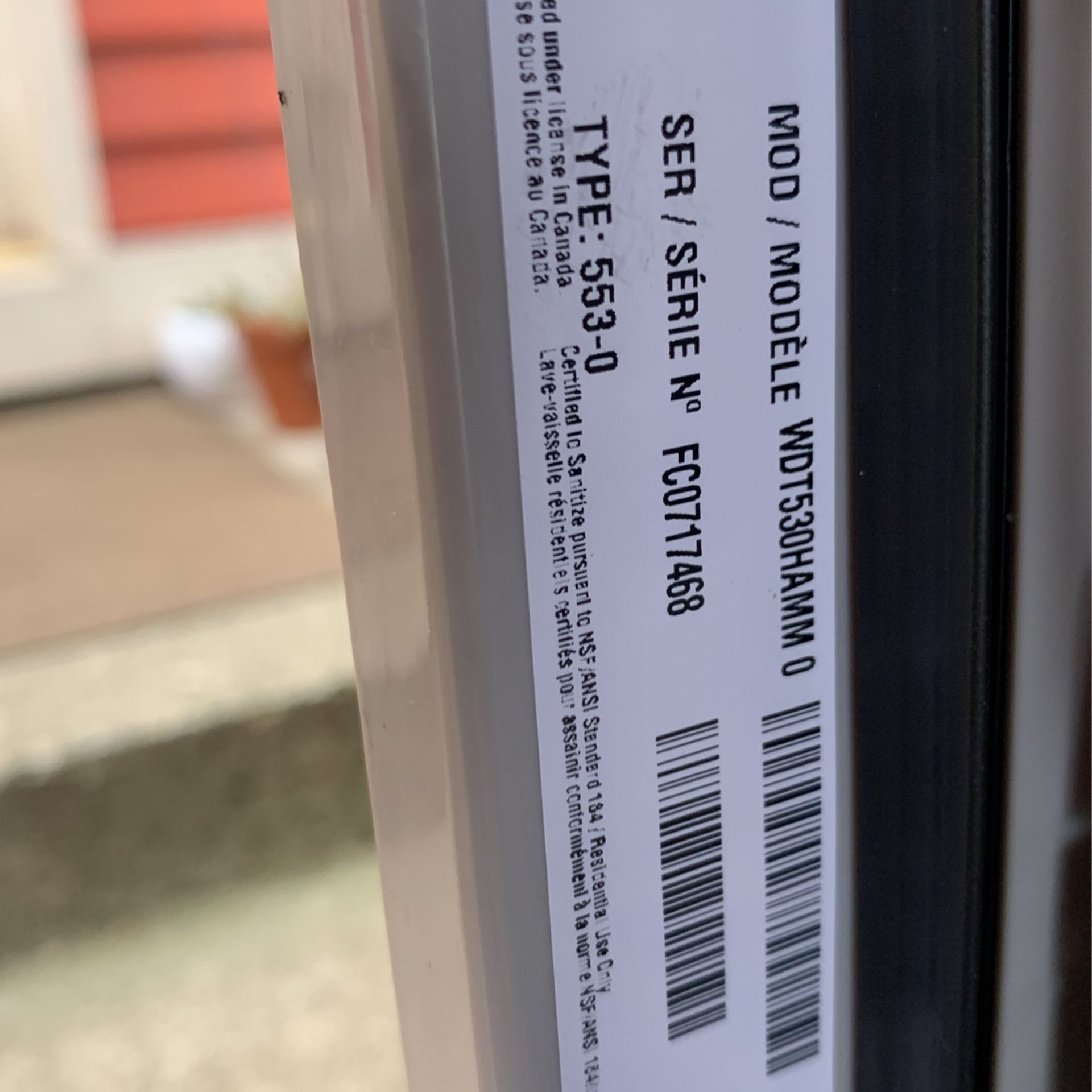 Brand New Whirlpool Dishwasher! Model Number!WDT530HAMM for Sale in