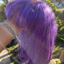 Purple Wig With Bang