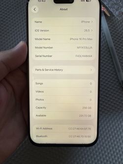 IPhone 16 pro max 256 gb unlocked