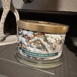 New FROSTED WHITE PINE XL 4 Wick Candle From HOMEWORX BY SLATKIN & CO. Sold Out! 