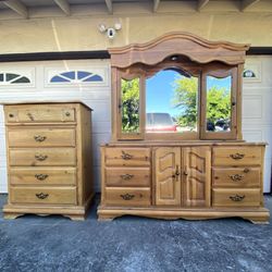 Dresser Bedroom Set Bureau Mirror Highboy