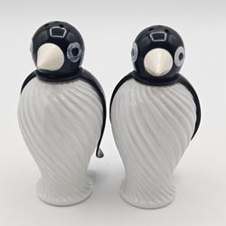Vintage Glass & Plastic Penguin Salt & Pepper Shaker Set