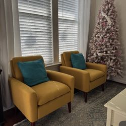 Two matching Gold chairs