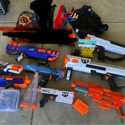 Nerf Guns, Lot of 8 with Accessories