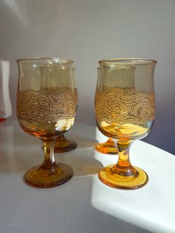 Vintage Libbey Amber Goblets