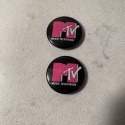 Vintage 1984 Mtv Buttons Lot Of 2