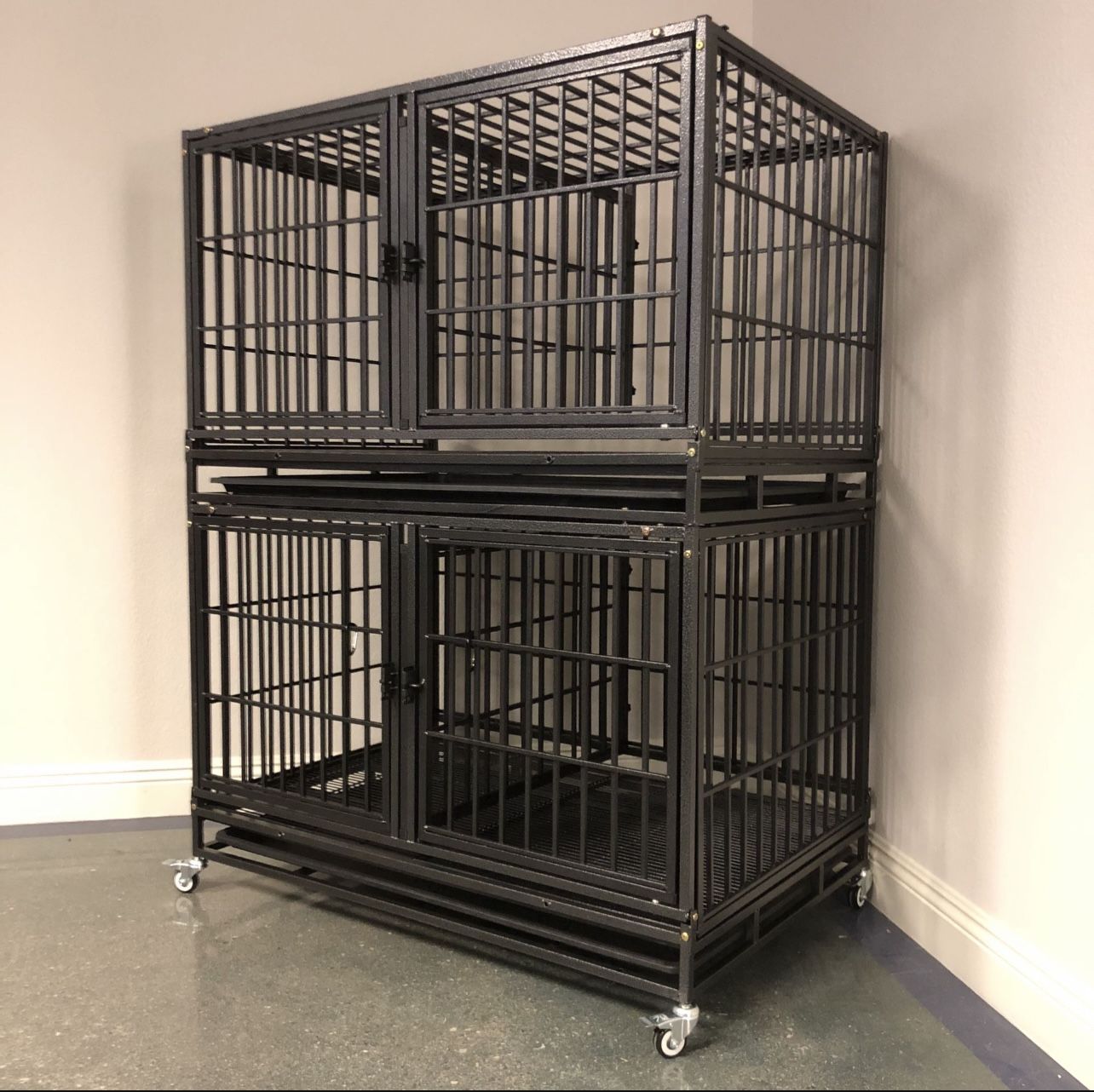 2 Tier Heavy Duty ‼️ Dog 🐶 Kennel Cage With Wheels 🐶🐕🦺🐕🐾‼️💥