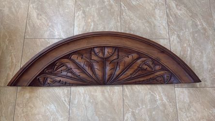 Solid Wood Carved Architectural Accent / Decorative Pediment – $125