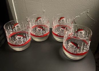Christmas Polar Bear Rocks Glasses Set of 4