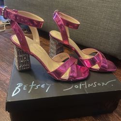 Betsey Johnson Fuschia Metallic High Heels