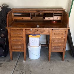 Oak Roll Top Desk