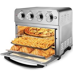 Air Fryer Toaster Oven 24QT 6 Slice Convection Toaster Oven Countertop Oven,Roast,Bake,Broil,Reheat,Rotisserie,Fry Oil-Free,Cooking Accessories Includ