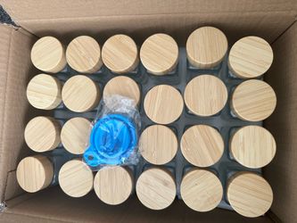 NEW Glass Spice Jars with Bamboo Lids – Set of 24