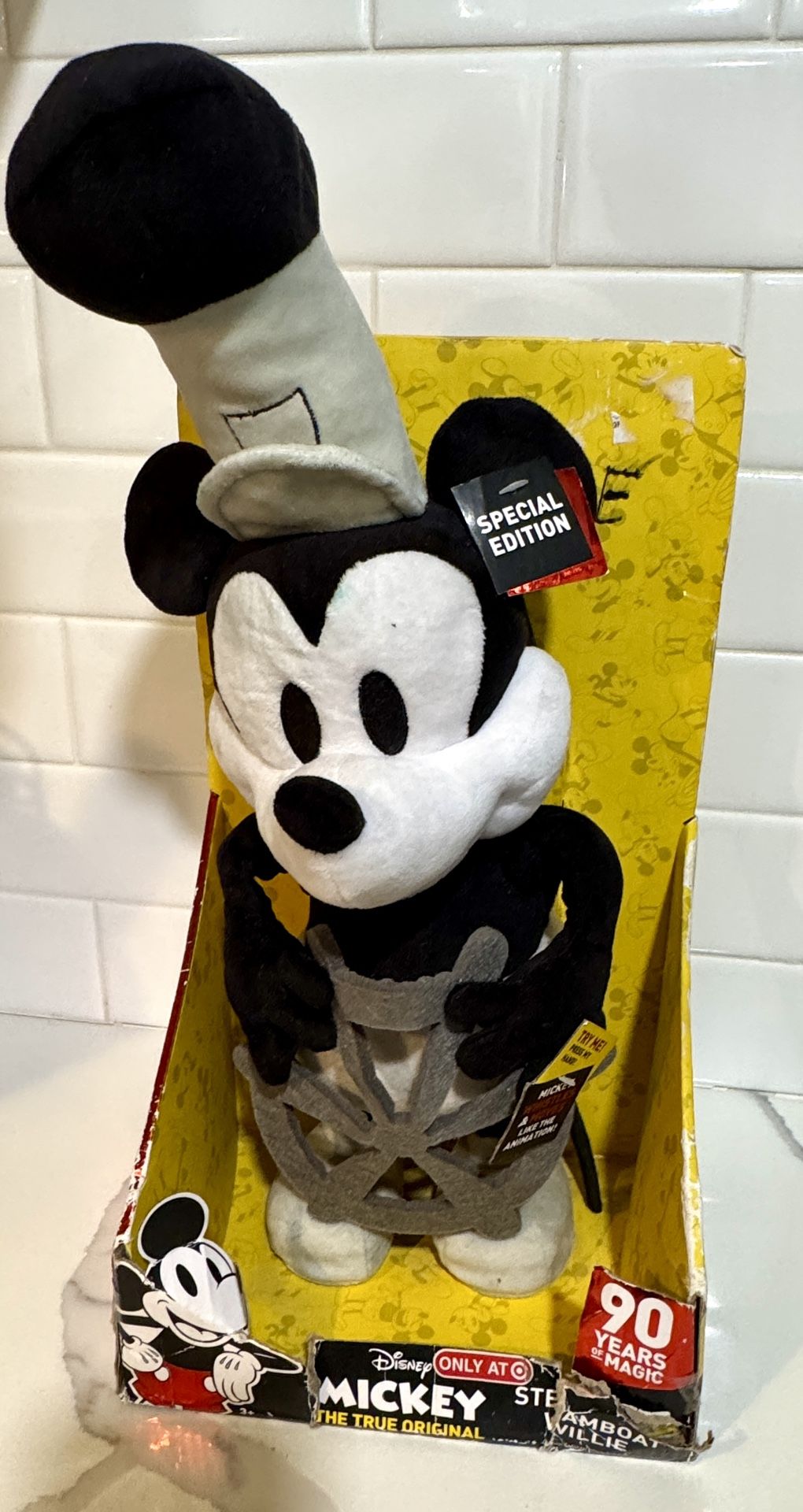 Disney Mickey Mouse Steamboat Willie 18 inch Plush IN BOX