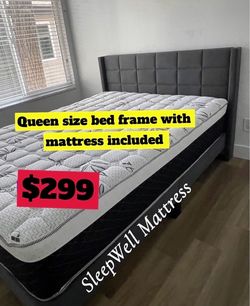 Queen size bed frame with mattress included