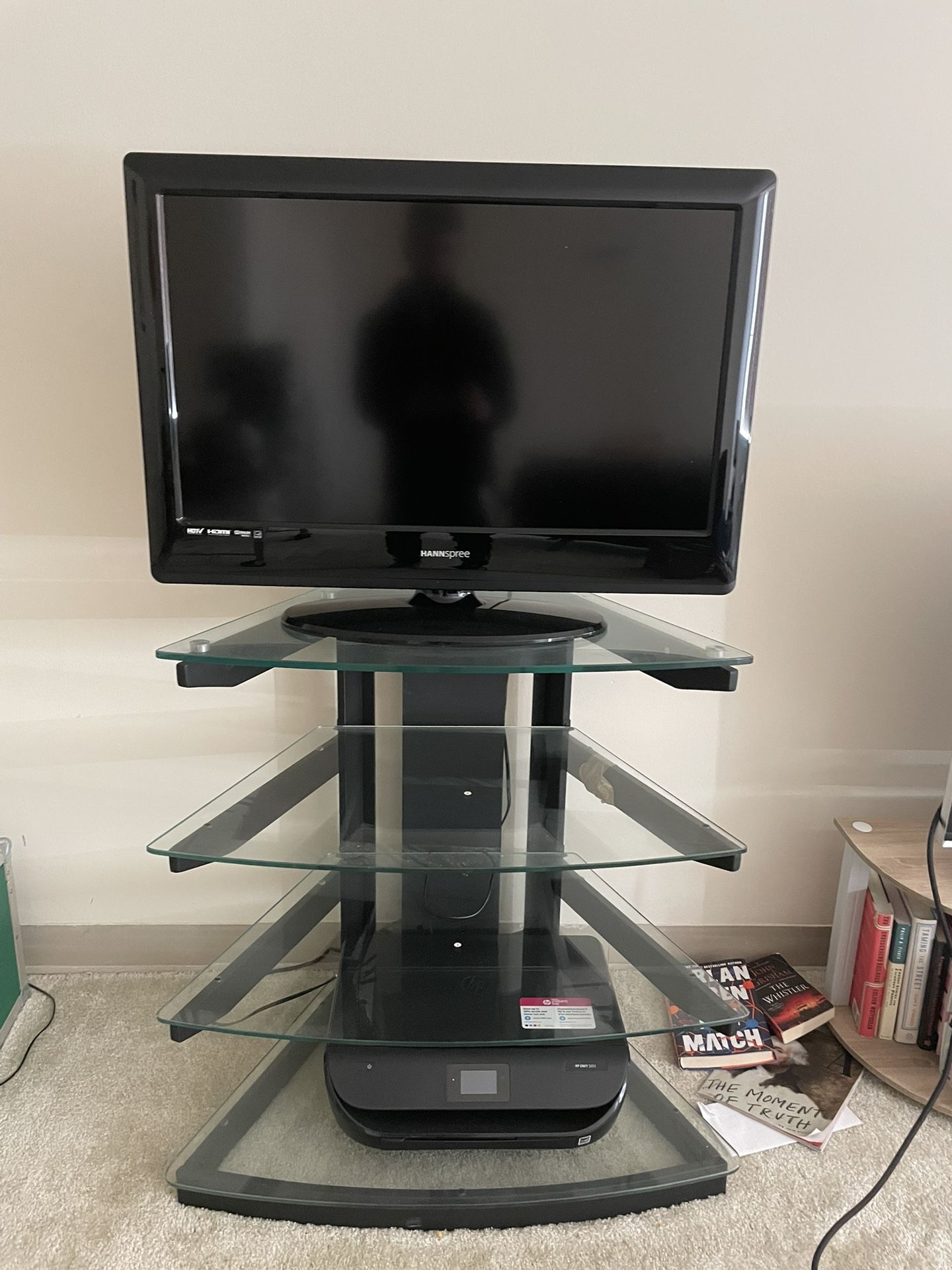 Modern Glass TV Stand - 3 Shelves