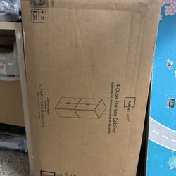 Brand New 4 Door Storage Cabinet - White
