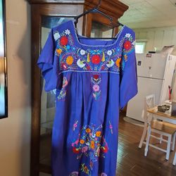 Embroidered Mexican Dress, 