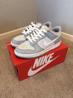 NIKE DUNK LOW (GS) PURE PLATINUM WHI TE WOLF GREY SIZE 7 YOUTH