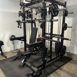 Smith Machine 400 | Adjustable Bench | 245lb Cast Iron Olympic Weights | 7ft Olympic Bar | Fitness | Gym Equipment | FREE DELIVERY/INSTALLATION 🚚 🛠️
