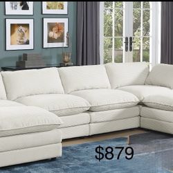 Corduroy Sectional Cloud Sofa