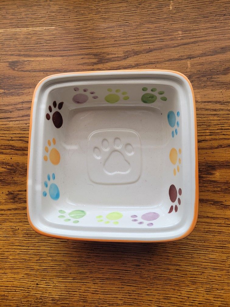 Large Ceramic Dog Bowl 7x7 Inches
