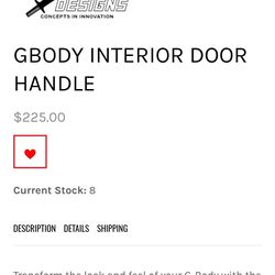 Sandman Designs G Body Billet Door Handles