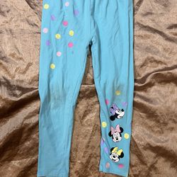 Disney Junior Minnie toddler girl size 5 turquoise Minnie Mouse polka dots leggi