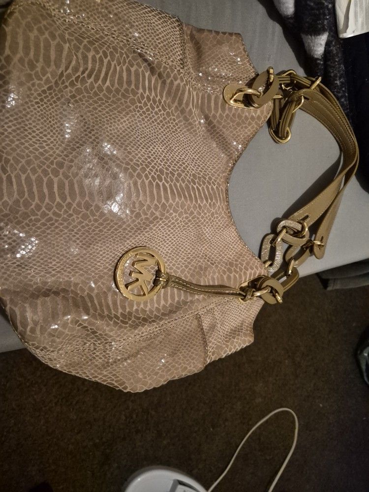 MICHAEL KORS PYTHON EMBOSSED TOTE