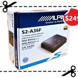 🚨 No Credit Needed 🚨 Alpine S2-A36F Power Amplifier 4-Channel Speaker System 720 Watts Max S-Series 🚨 Payment Options Available 🚨 