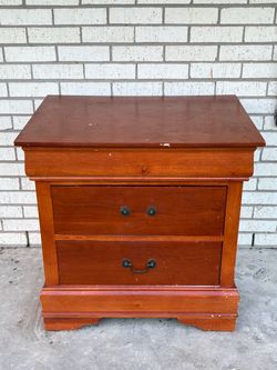 Wood 2-Drawer Nightstand Bedside Table