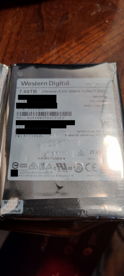 WD Ultrastar SN640 7.68TB U.2 NVMe SSD - Unopened