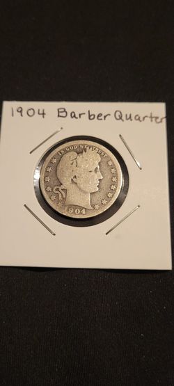 🦅 1904 Barber Quarter Dollar US Mint 90 Percent Silver Vintage Coin