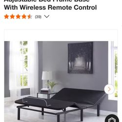 Bed Frame: Black, Twin XL, Height Electric Adjustable Bed Frame Base With Wireless Remote Control