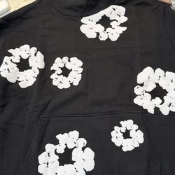 Black and white denim tears hoddie size large