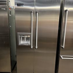 Viking 42”wide Built In Stainless Steel Side By Side Refrigerator 