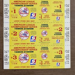1970 NY Yankees ALCS Tickets
