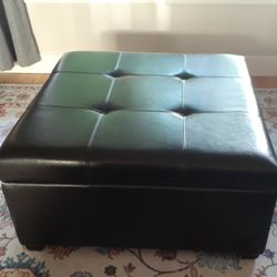 Leather Storage Ottoman