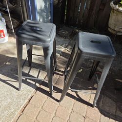 Two Metal Stools 