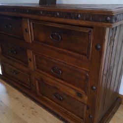 Solid Mesquite Wood Dresser – Rustic / Southwestern Style