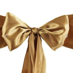 Satin Gold Chair Sashes Qty 50