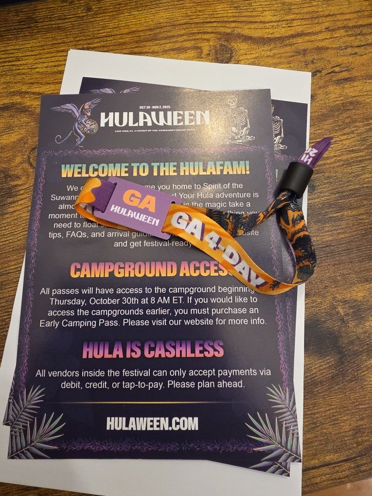 Hulaween 4 Day Pass Ticket Band