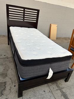 Beautiful twin size bed frame with mattress