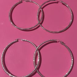 Silver Hoops $70 Each