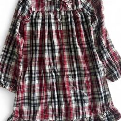 Girls Disney Parks Mickey Mouse Christmas Holiday Plaid Pajamas Size 7/8
