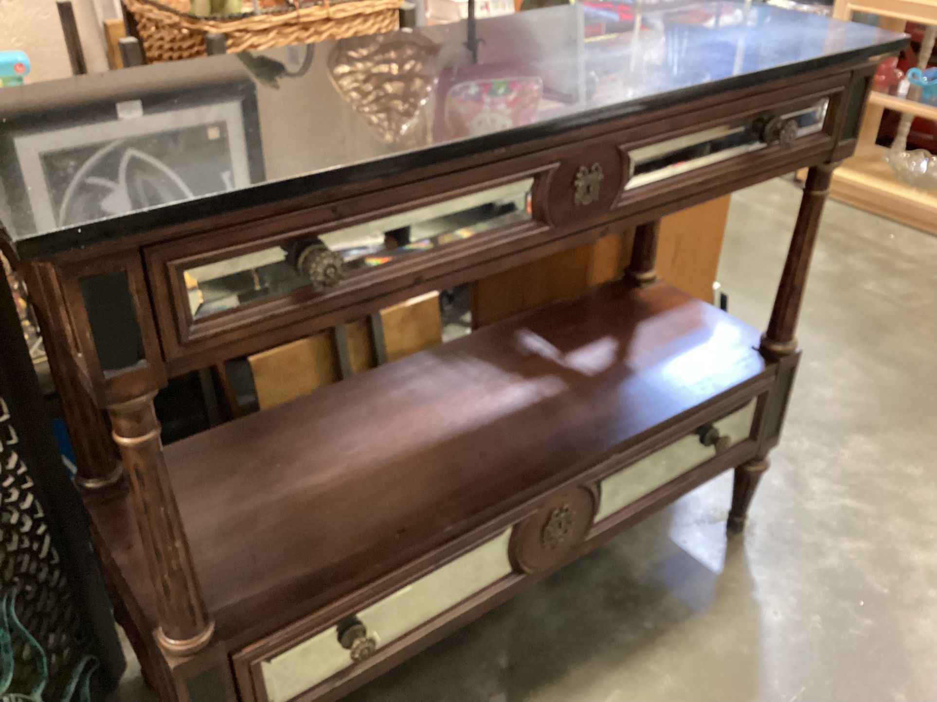 Mirrored Sideboard Granite Top