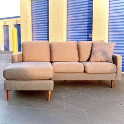 Gray Mid-Century Modern Sectional Sofa
