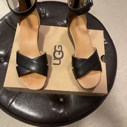 Beautiful  Black Ugg Sandals Size 8 Come In There Box . Super Cute . 